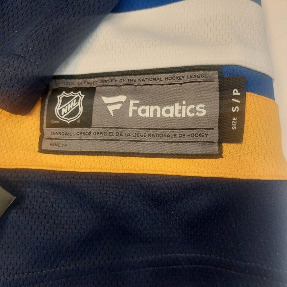 Fanatics Mens Size Small St Louis Blues Breakaway Home NHL Jersey Blue Yellow - Picture 4 of 6